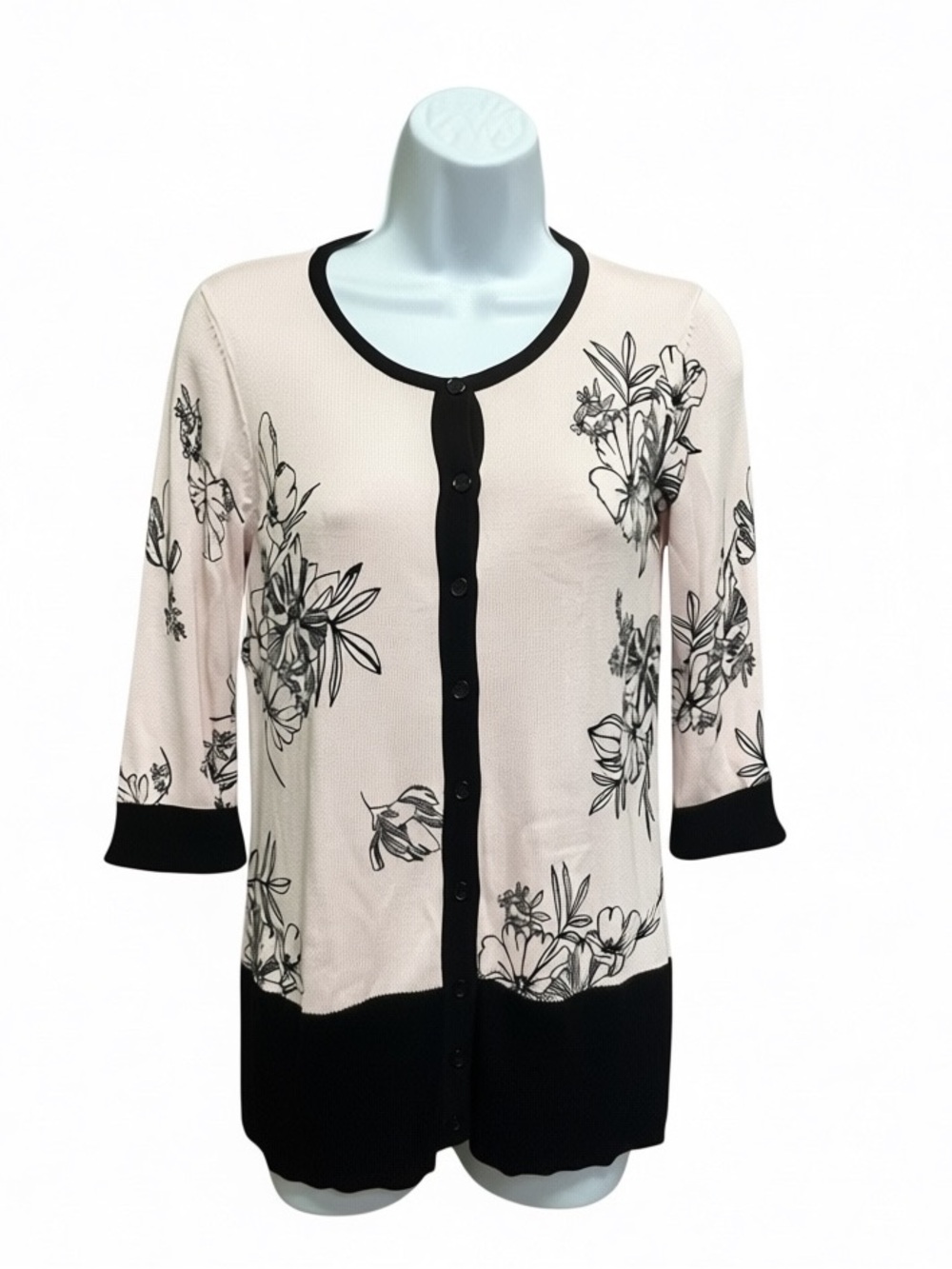 Ricki's Light Pink Floral Cardigan Sweater Size S
